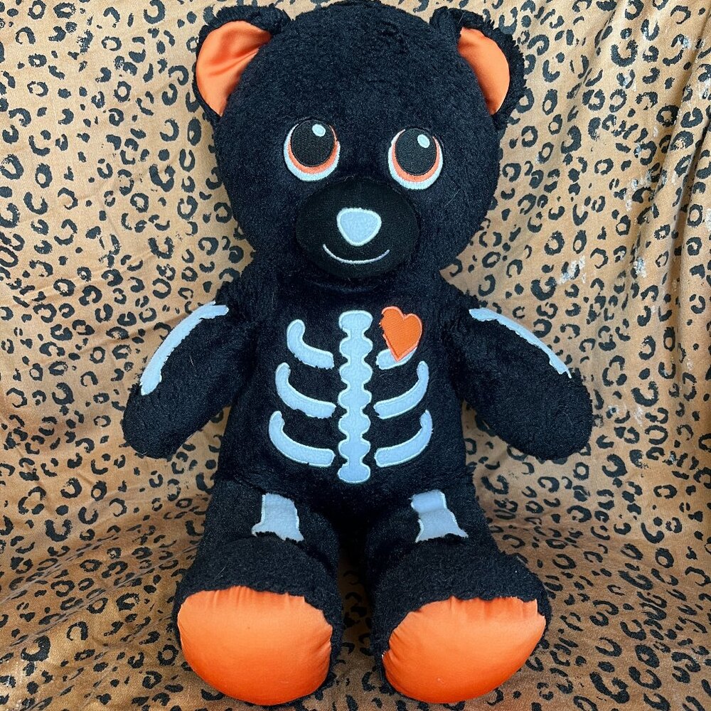 Build-A-Bear Skeleteddy Black Skeleton Teddy Bear Plush Halloween 2017